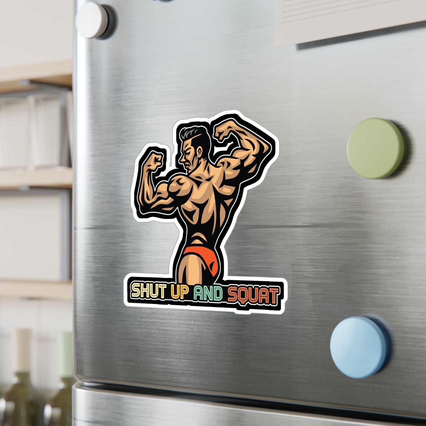 Shut up and squat - Workout Sticker for Car Window Laptop Sticker. Water Bottle Sticker, Vinyl Gym Decal, Fitness Sticker - Workout Gift
