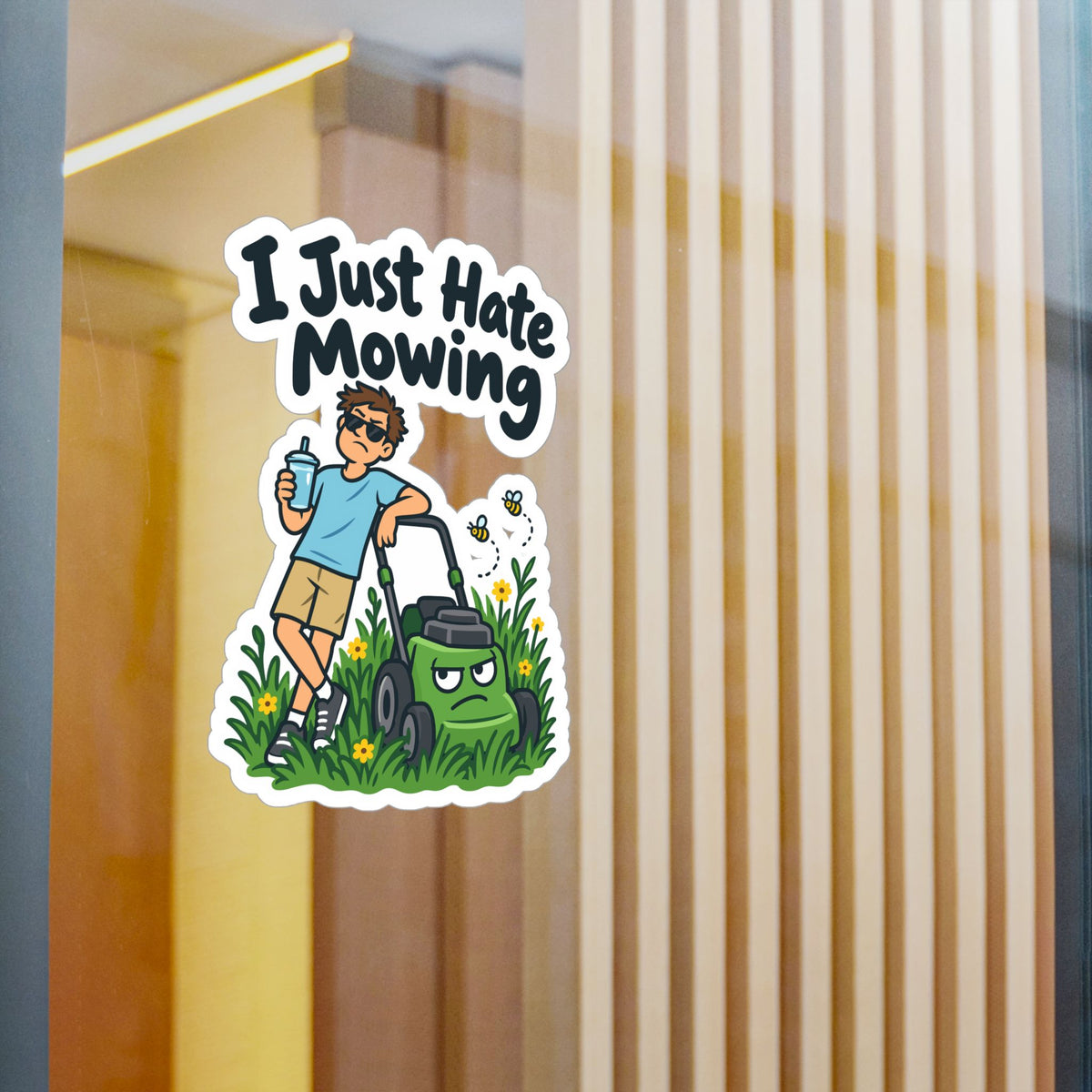 Plants Sticker I Just Hate Mowing - Funny Dandelion Decals for Laptop or Water Bottle, Friendship Gift for Nature Lovers