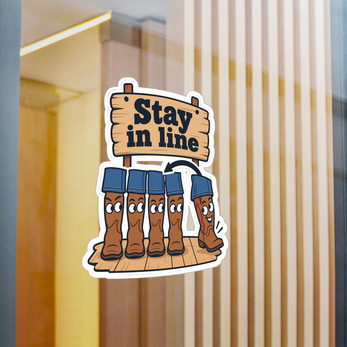 Line Dance Sticker - Stay in Line Design for Country Dancers, Western Decals for Laptop and Water Bottle