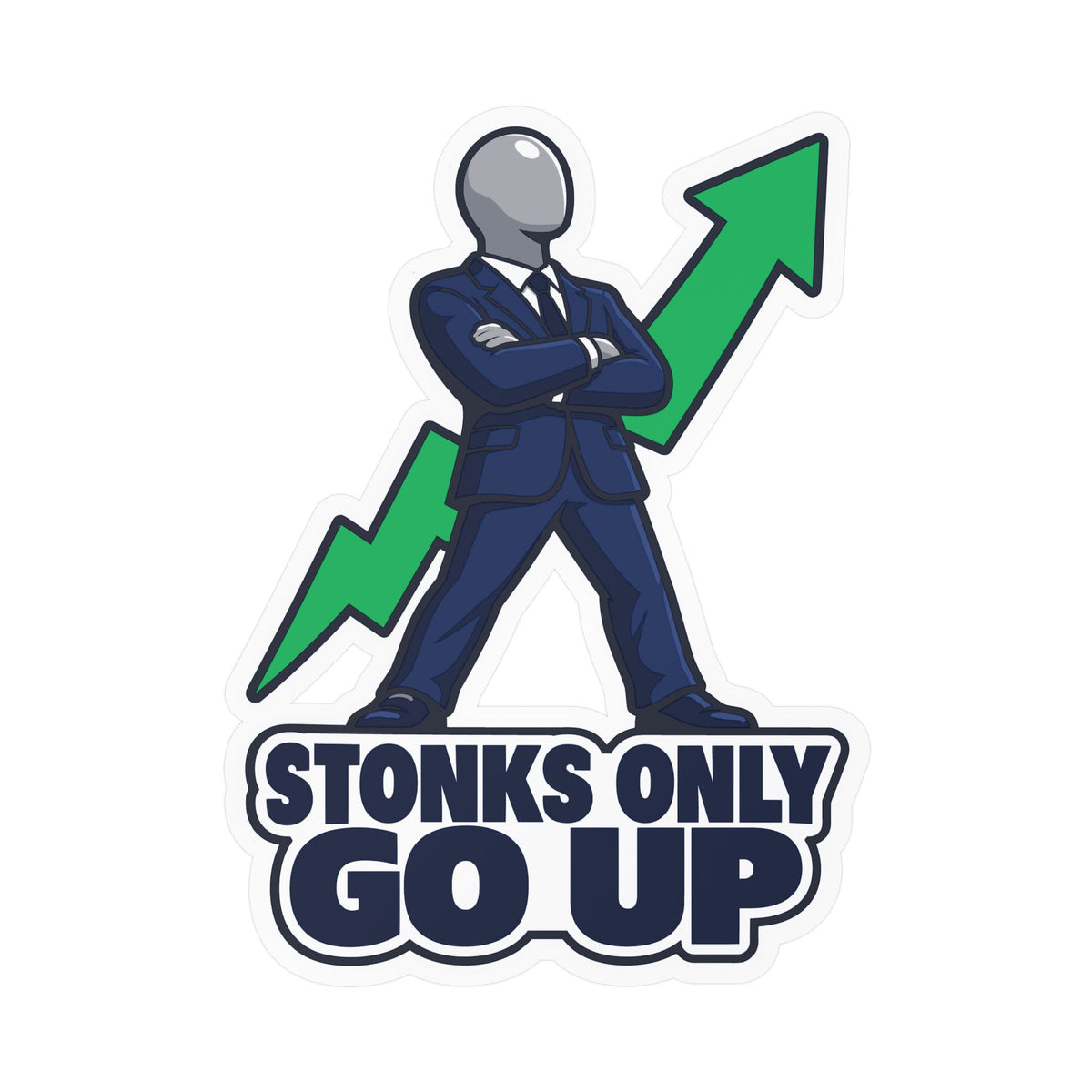 Day Trading Sticker - Stonks Only Go Up Decals for Stock Market Traders and Forex Fans, Laptop or Water Bottle Decor