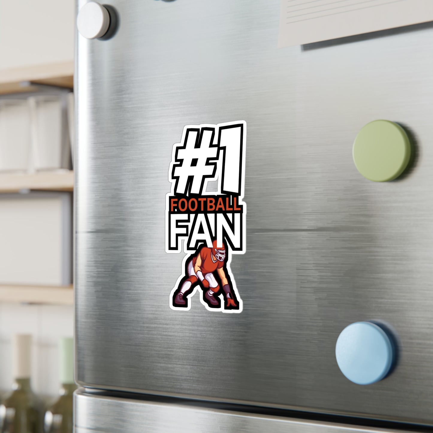 #1 Football fan - Rugby Sticker for Wall, Laptop, Window, Truck, Car Rugby Gift Vinyl Football Decal Sticker