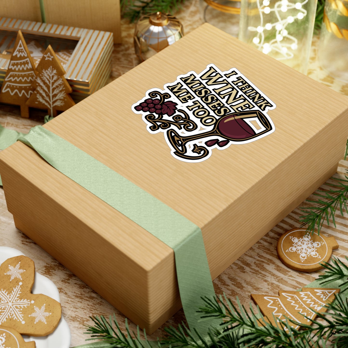 I Think Wine Misses Me Too – Vinyl Sticker for Laptop, Bottle & More | Gift for Vino Fans