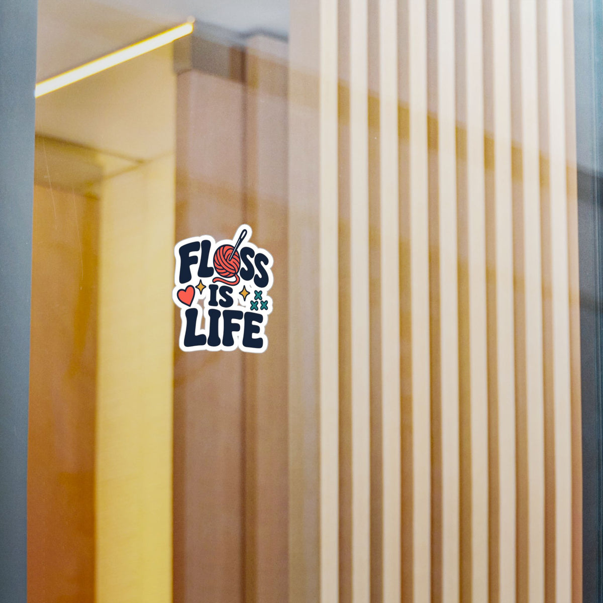 Embroidery Sticker - Floss is Life Decals for Needlework and Stitching Fans - Crafting Decor for Laptops & Water Bottles