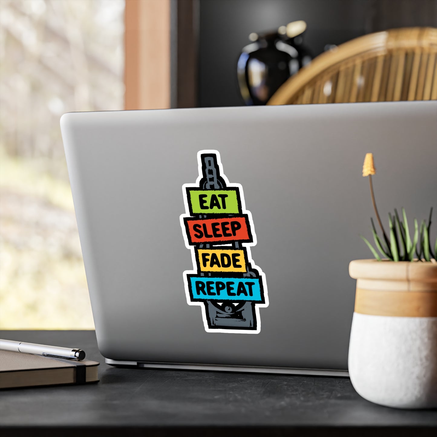 Eat Sleep Fade Repeat - Barber Sticker for Laptop Sticker. Water Bottle Sticker, Vinyl Trimmer Decal - Barber Gift