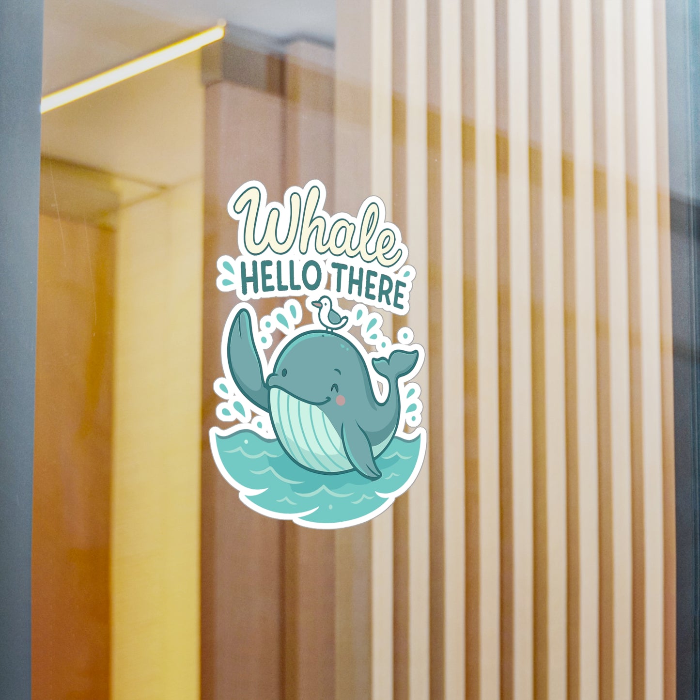 Whale Hello There Humpback Orca Sticker Decals for Laptop, Water Bottle – Majestic Sea Creature, Ocean Marine Design