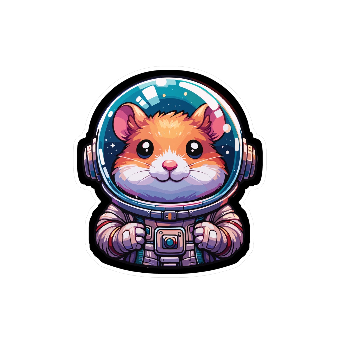 Hamster Astronaut - Hamster Sticker for Car Window Laptop Sticker. Water Bottle Sticker, Vinyl Space Decal, Helmet Sticker - Hamster Gift