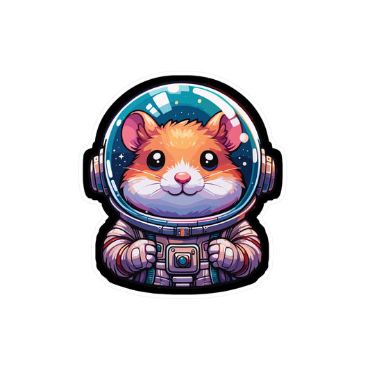 Hamster Astronaut - Hamster Sticker for Car Window Laptop Sticker. Water Bottle Sticker, Vinyl Space Decal, Helmet Sticker - Hamster Gift
