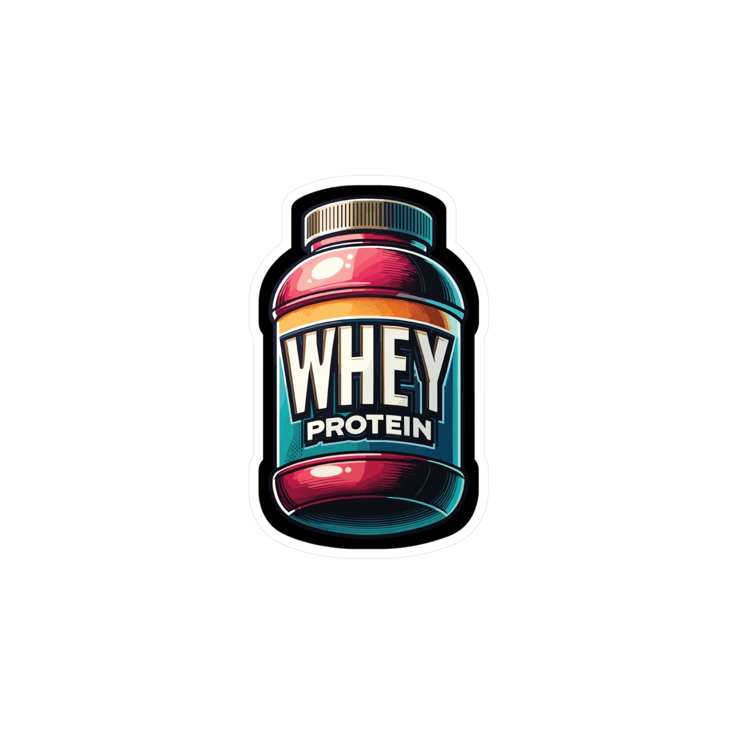 Whey Protein Muscle - Workout Sticker for Car Window Laptop Sticker. Water Bottle Sticker, Vinyl Protein Decal, Whey Sticker - Workout Gift