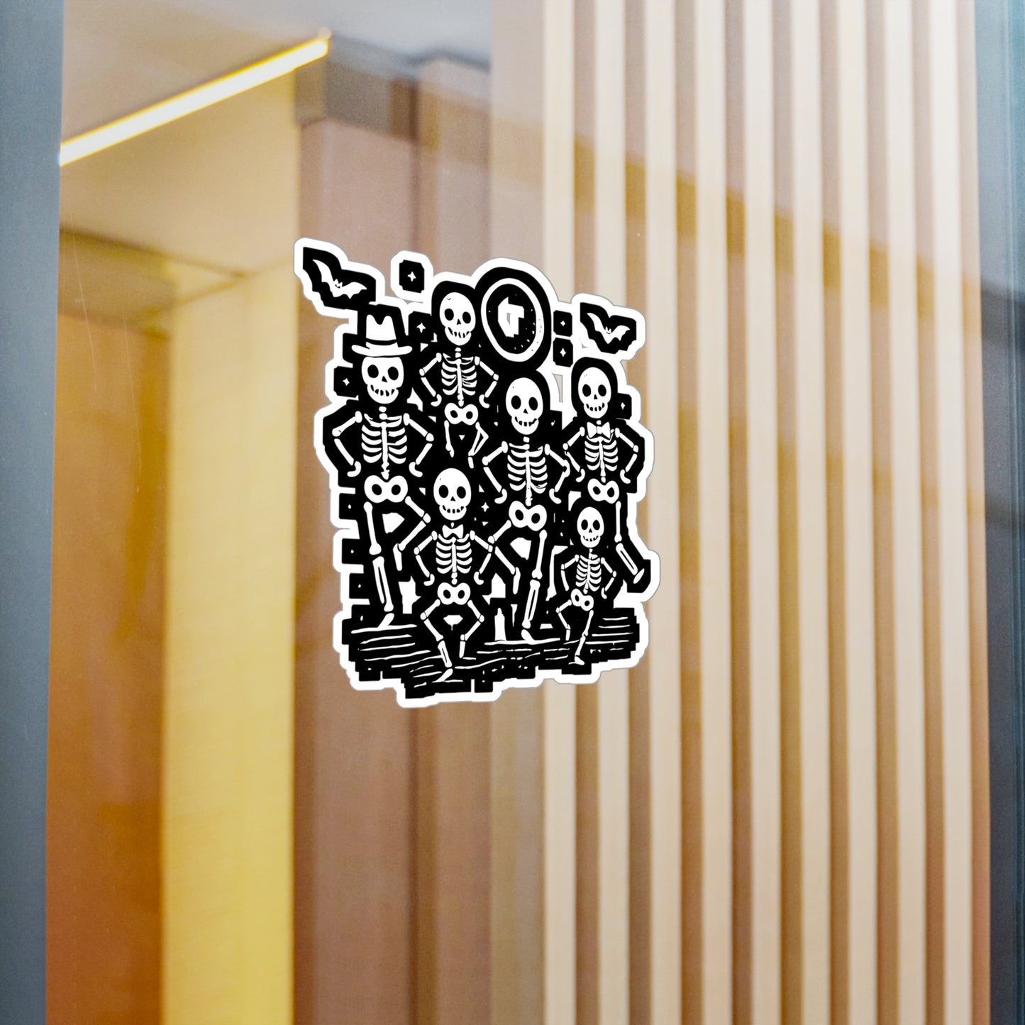 Halloween Dancing Skeletons - Halloween Sticker for Laptop Sticker. Water Bottle Sticker, Vinyl Skeletons Decal - Halloween Gift