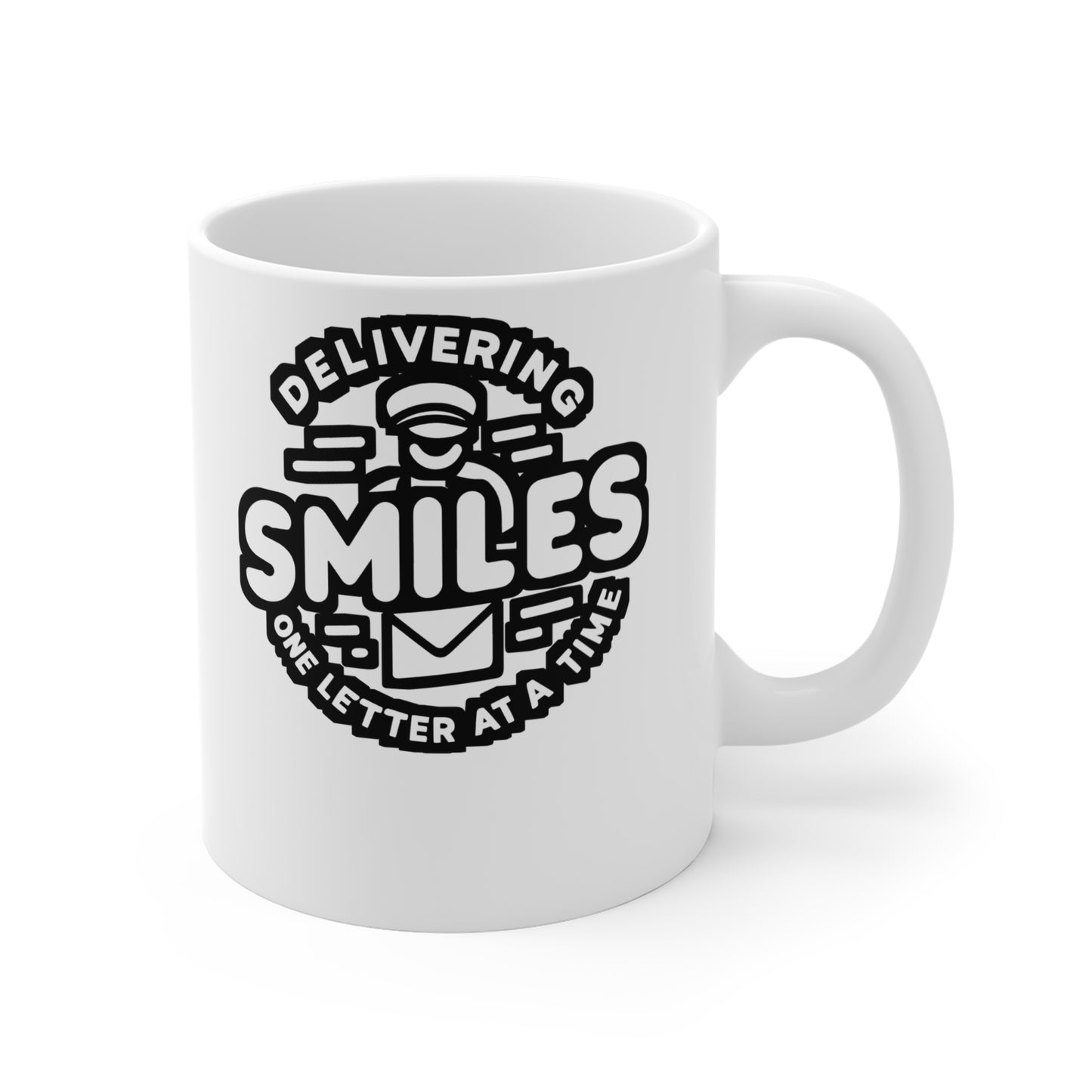 Delivering smiles, one letter at a time - Postal worker Mug for Coffee 11oz. Postal worker Cup, White ceramic, Funny postal worker Mug - Postal worker Gift