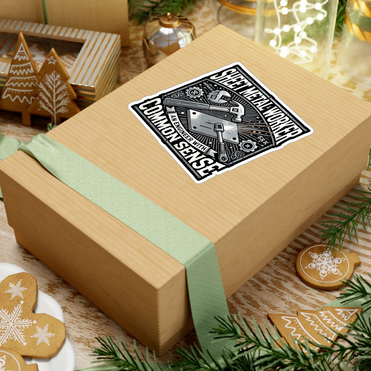 Sheet Metal Worker An Engineer With Common Sense - Sheet metal worker Sticker for Laptop Sticker. Water Bottle Sticker, Vinyl Engineering Decal - Sheet metal worker Gift