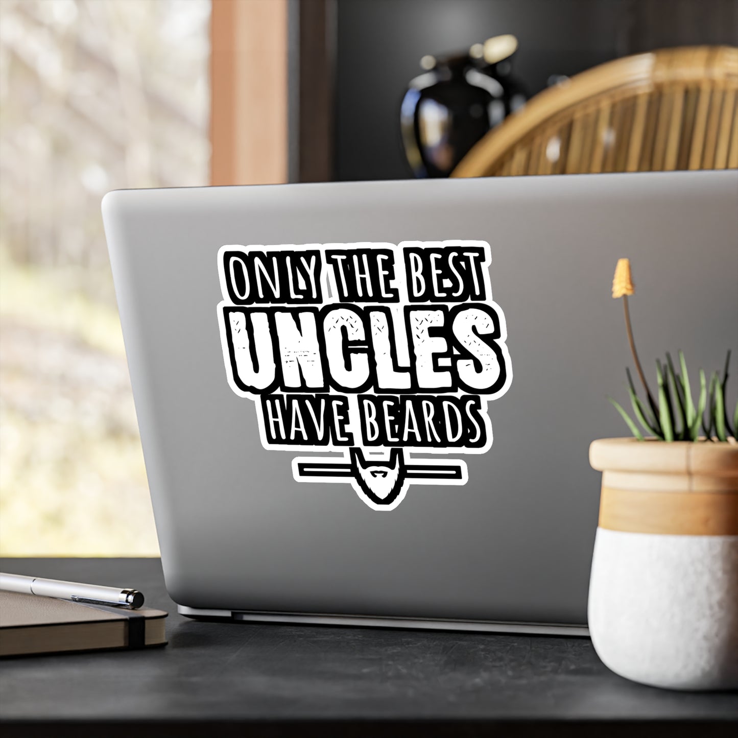 Only The Best Uncles Have Beards - Beard Sticker for Laptop Sticker. Water Bottle Sticker, Vinyl Bearded Decal - Beard Gift