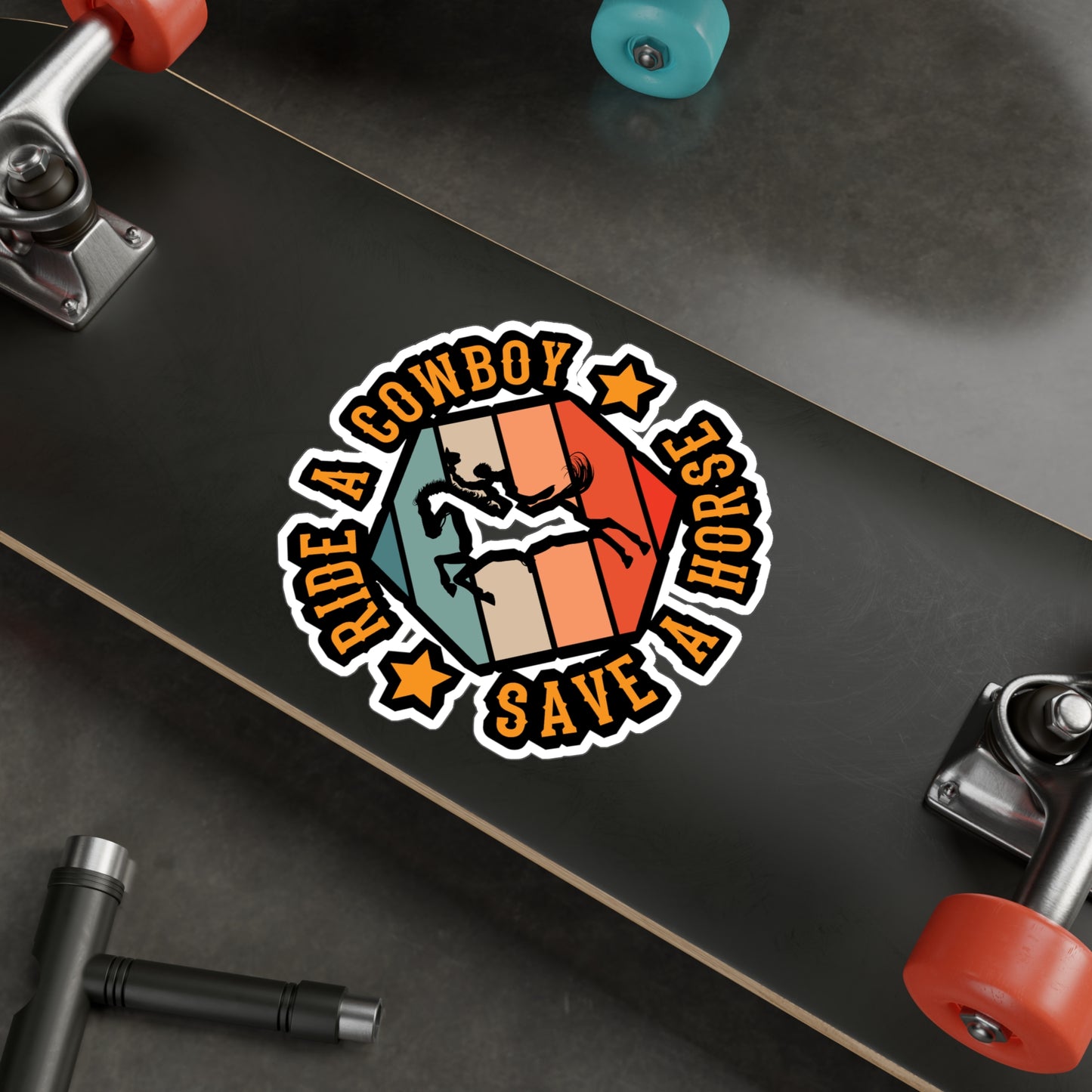 Ride A Cowbow Save A Horse - Cowboy Sticker for Laptop Sticker. Water Bottle Sticker, Vinyl Cowgirl Decal - Cowboy Gift