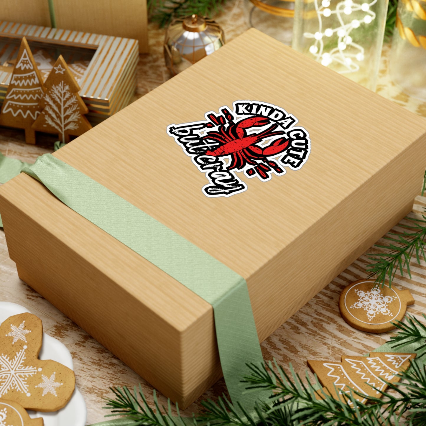 Kinda Cute Kinda Cray - Crawfish Sticker for Wall, Laptop, Window, Truck, Car Crawfish Gift Vinyl Crayfish Decal Sticker