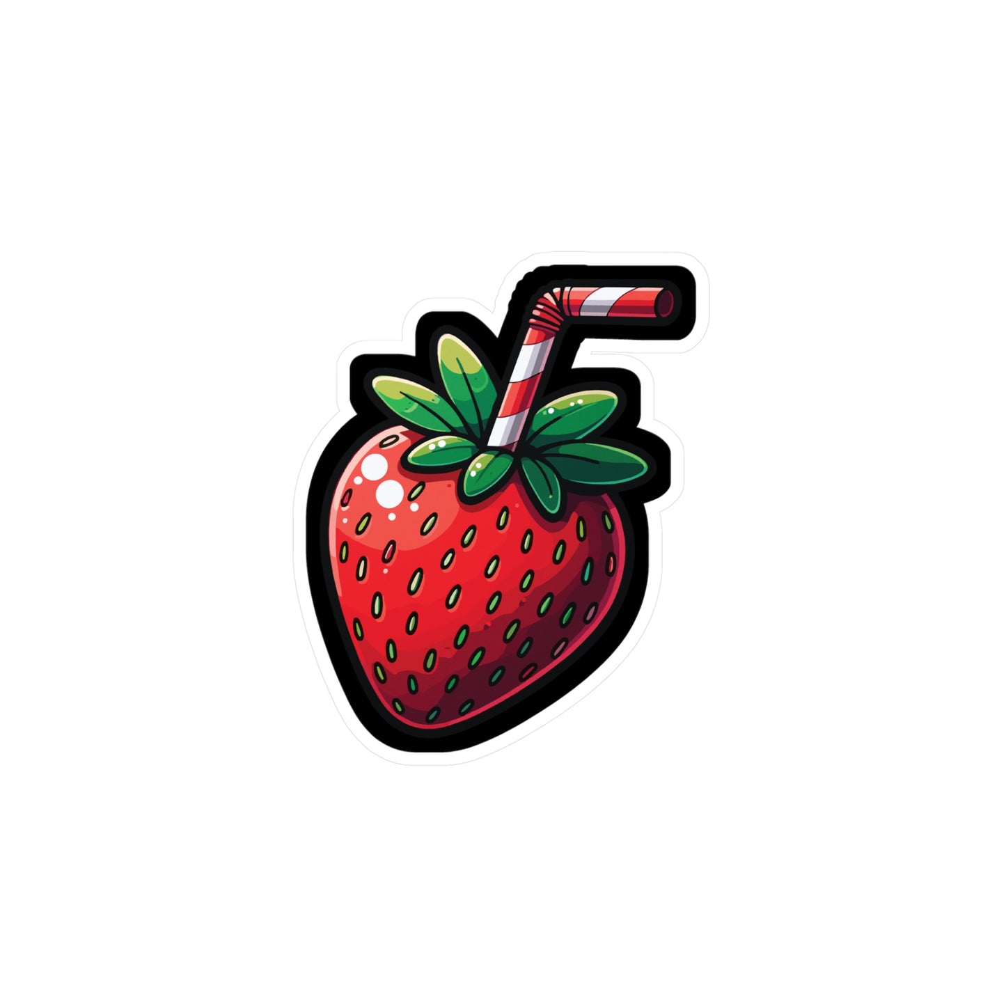 Strawberry Shake - Strawberry Sticker for Laptop Sticker. Water Bottle Sticker, Vinyl Fruits Decal - Strawberry Gift