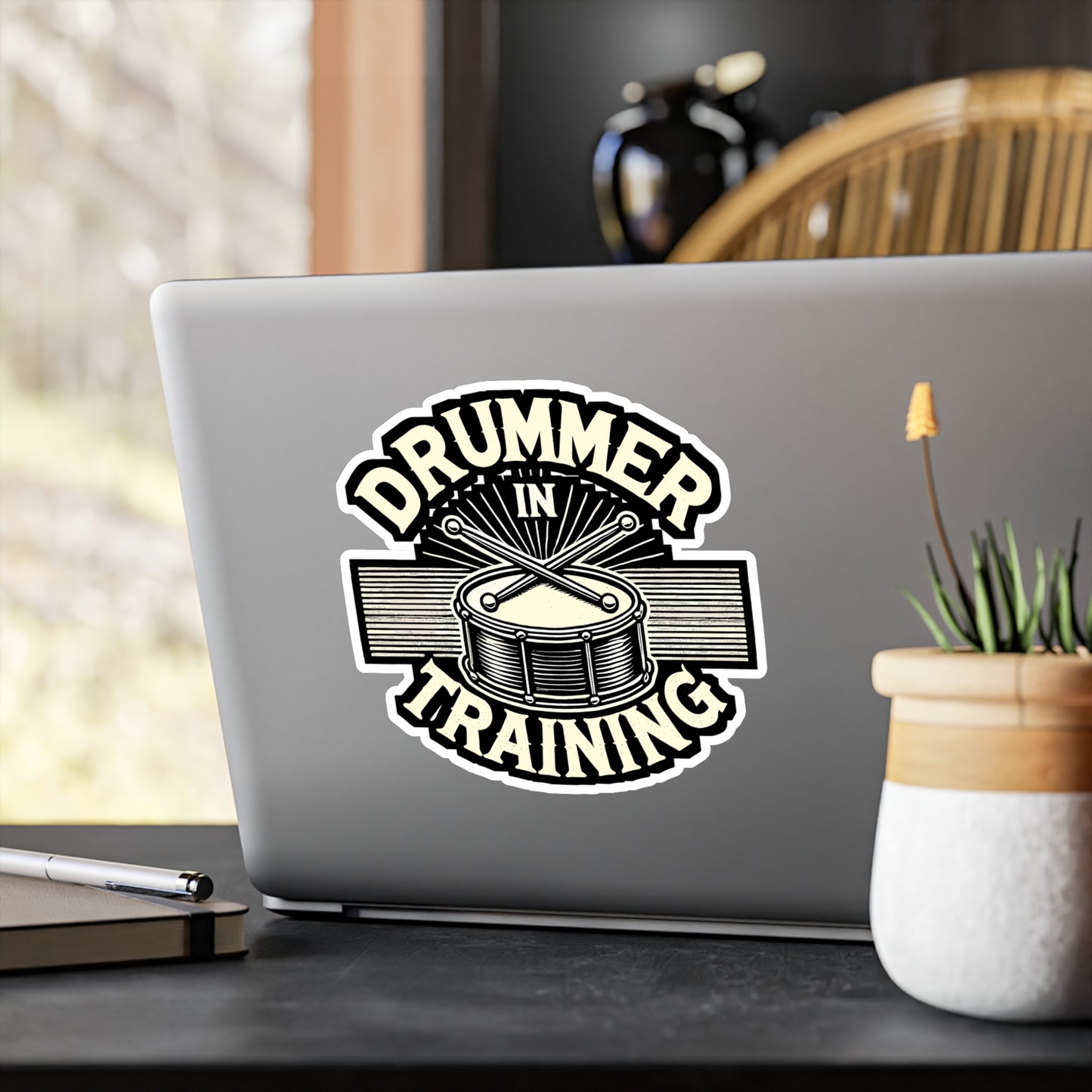 Drummer in Training - Drummer Sticker for Laptop Sticker. Water Bottle Sticker, Vinyl Aspiring drummer Decal - Drummer Gift