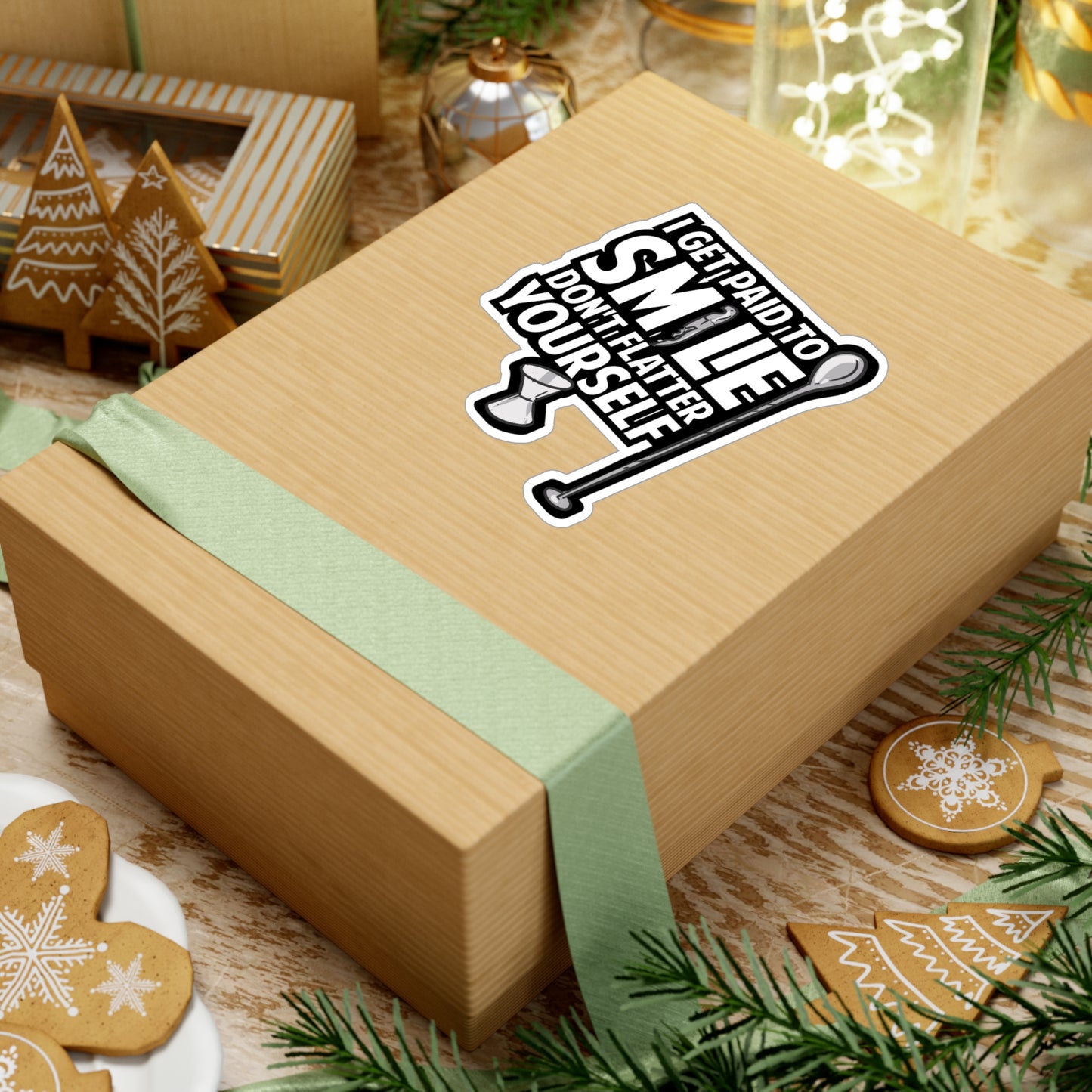 I Get Paid To Smile Don't Flatter Yourself Bartender | Barista Sticker | Bartender Decals | Barista Gift