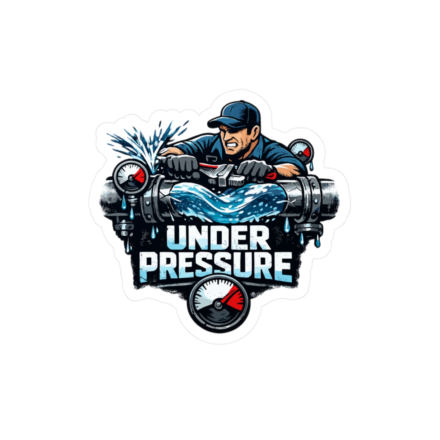 Plumber Sticker Under Pressure Funny Plumbing Design Vinyl Waterproof Decals for Laptop Water Bottle Pipefitter Steamfitter Gift