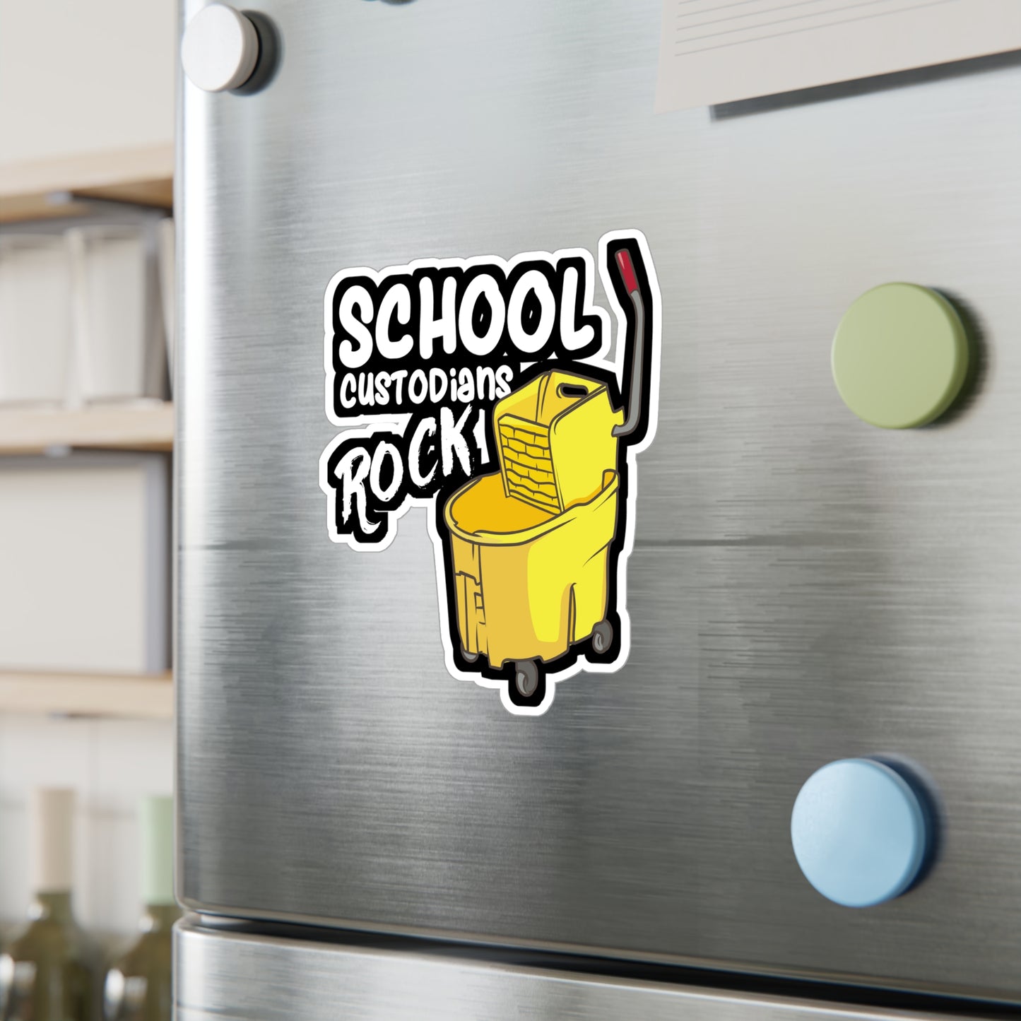 School Custodians Rock Janitor | Custodian Sticker | Housekeeping Decals | Housekeeper Laptop Sticker | Custodian Gift | Housekeeping Gift