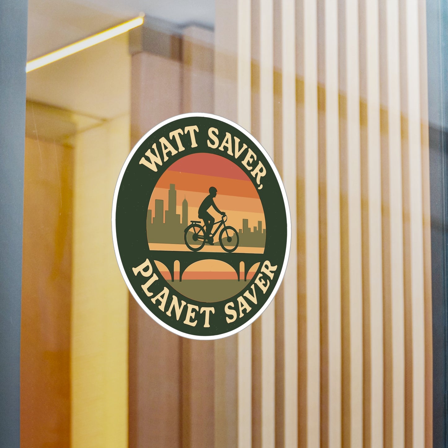 E bike Sticker – "Watt Saver Planet Saver" Electric Bike Decals for Ecycling, E Cyclist, Waterproof Vinyl for Laptop, Water Bottle