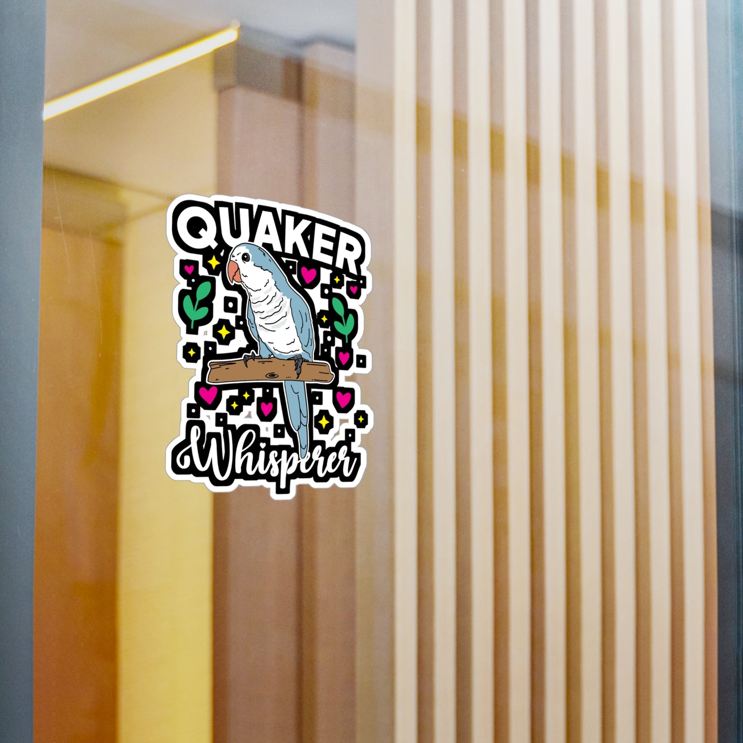 Quaker Whisperer - Parrots Sticker for Car Window Laptop Sticker. Water Bottle Sticker, Vinyl Quaker Decal, Exotic Sticker - Parrots Gift