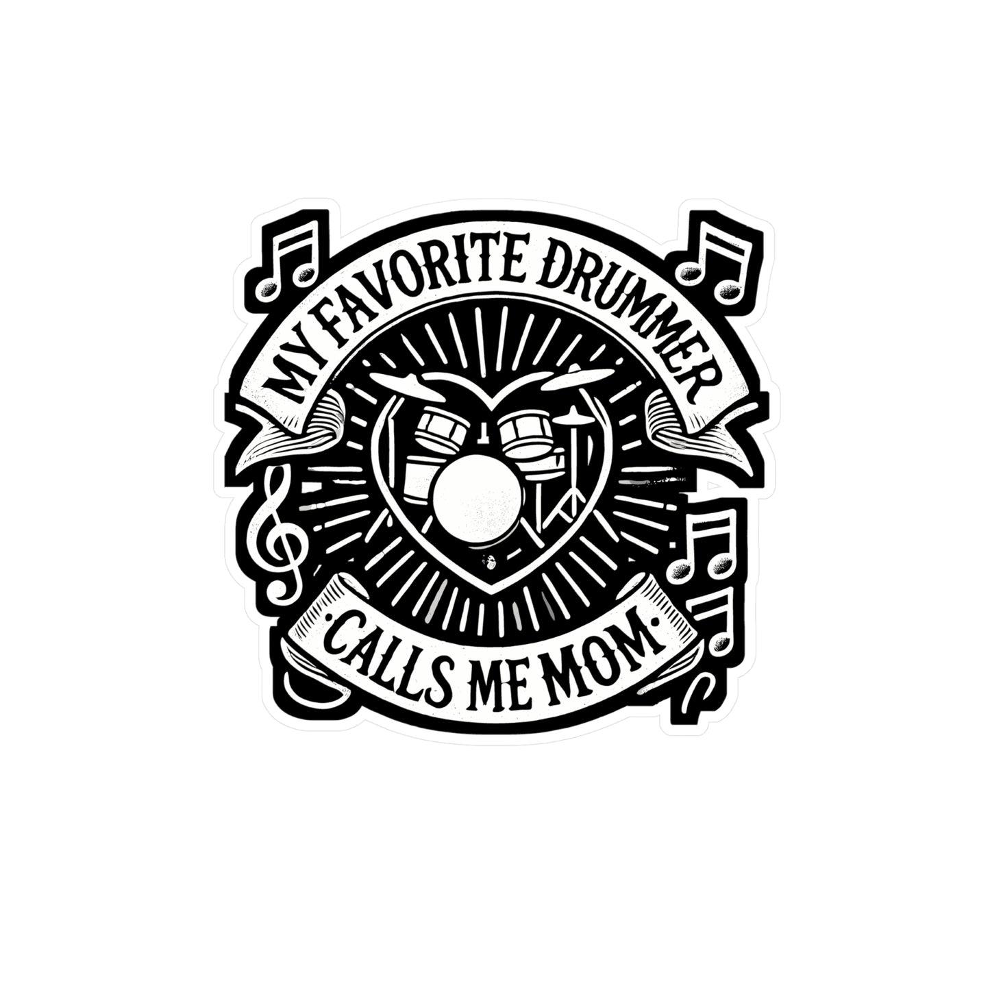 My Favorite Drummer Calls Me Mom - Drummer mom Sticker for Laptop Sticker. Water Bottle Sticker, Vinyl Drummer Decal - Drummer mom Gift