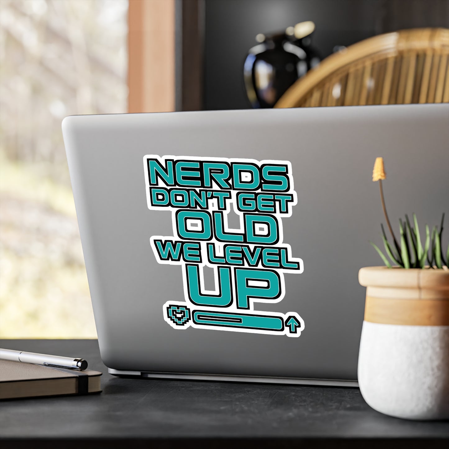 Nerds Don't Get Old We Level Up - Gamer Sticker for Laptop, Water Bottle - Gift for Gaming Fans, Geek Decor