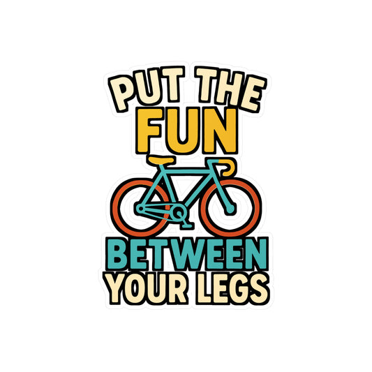 Put The Fun Between Your Legs – Funny Cycling Sticker for Laptop or Water Bottle | Bicycle Chain Decal, Cyclist Gift