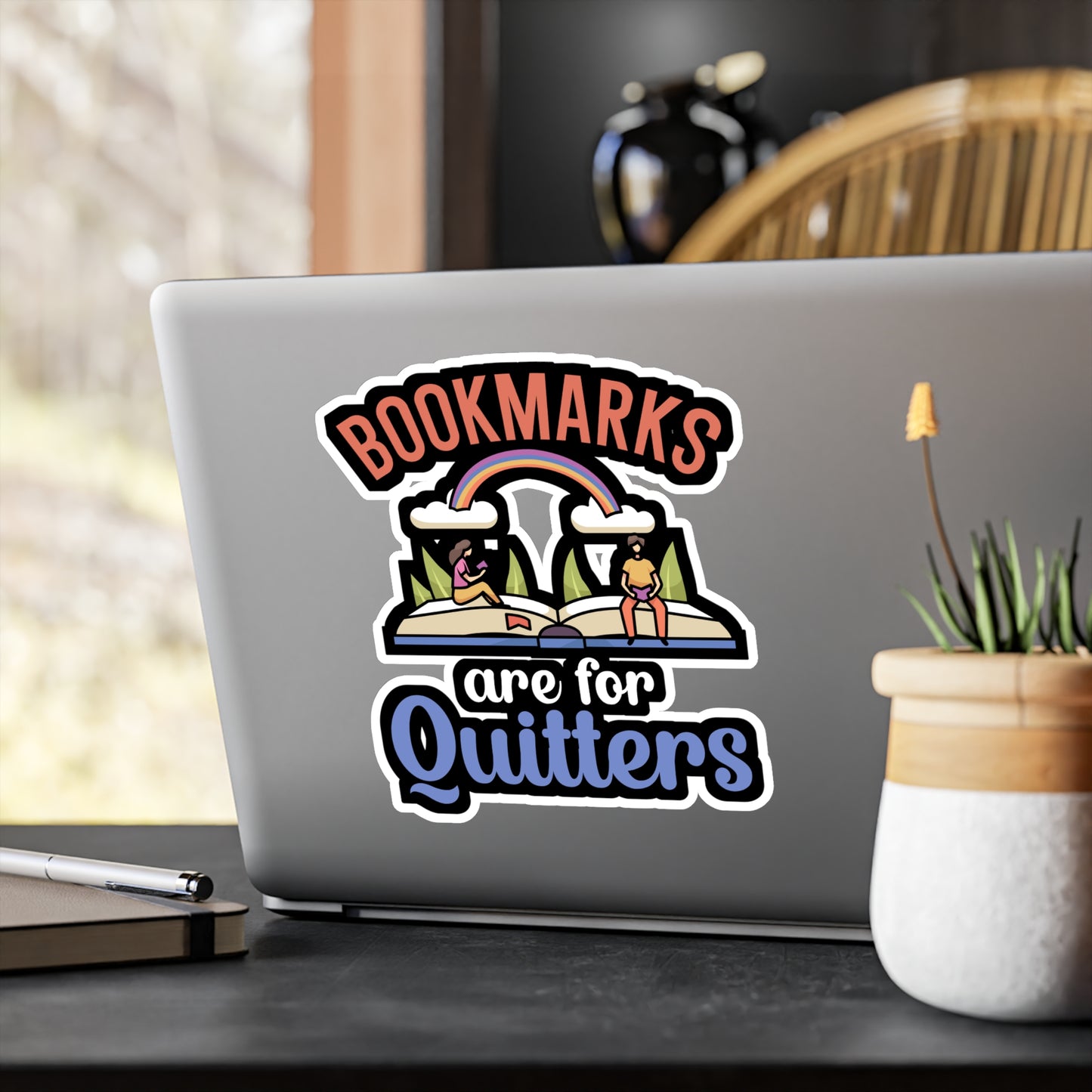 Bookmarks are for Quitters - Author Sticker for Wall, Laptop, Window, Truck, Car Author Gift Vinyl Writer Decal Sticker