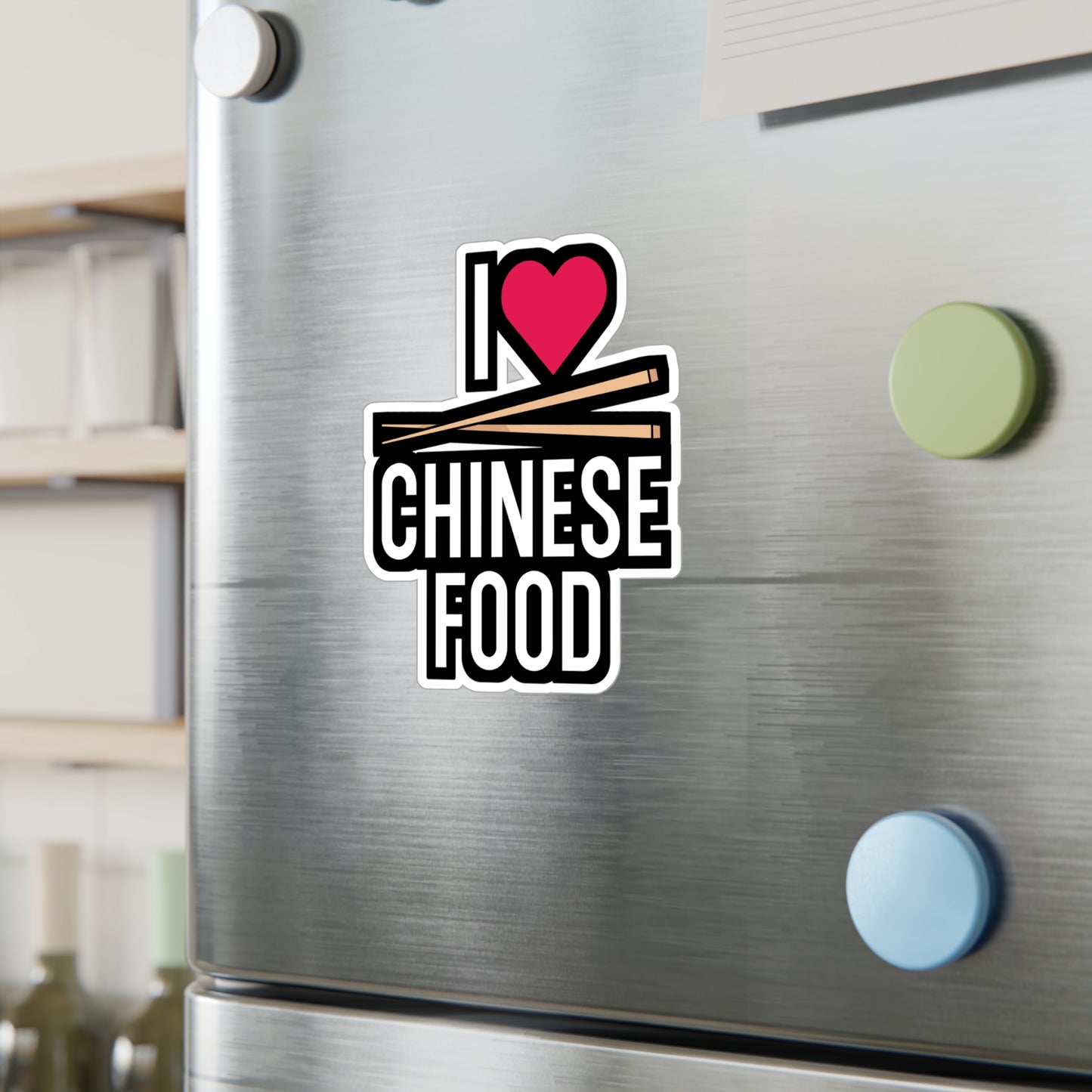 I Love Chinese Food - Japanese Sticker for Wall, Laptop, Window, Truck, Car Japanese Gift Vinyl Food Decal Sticker
