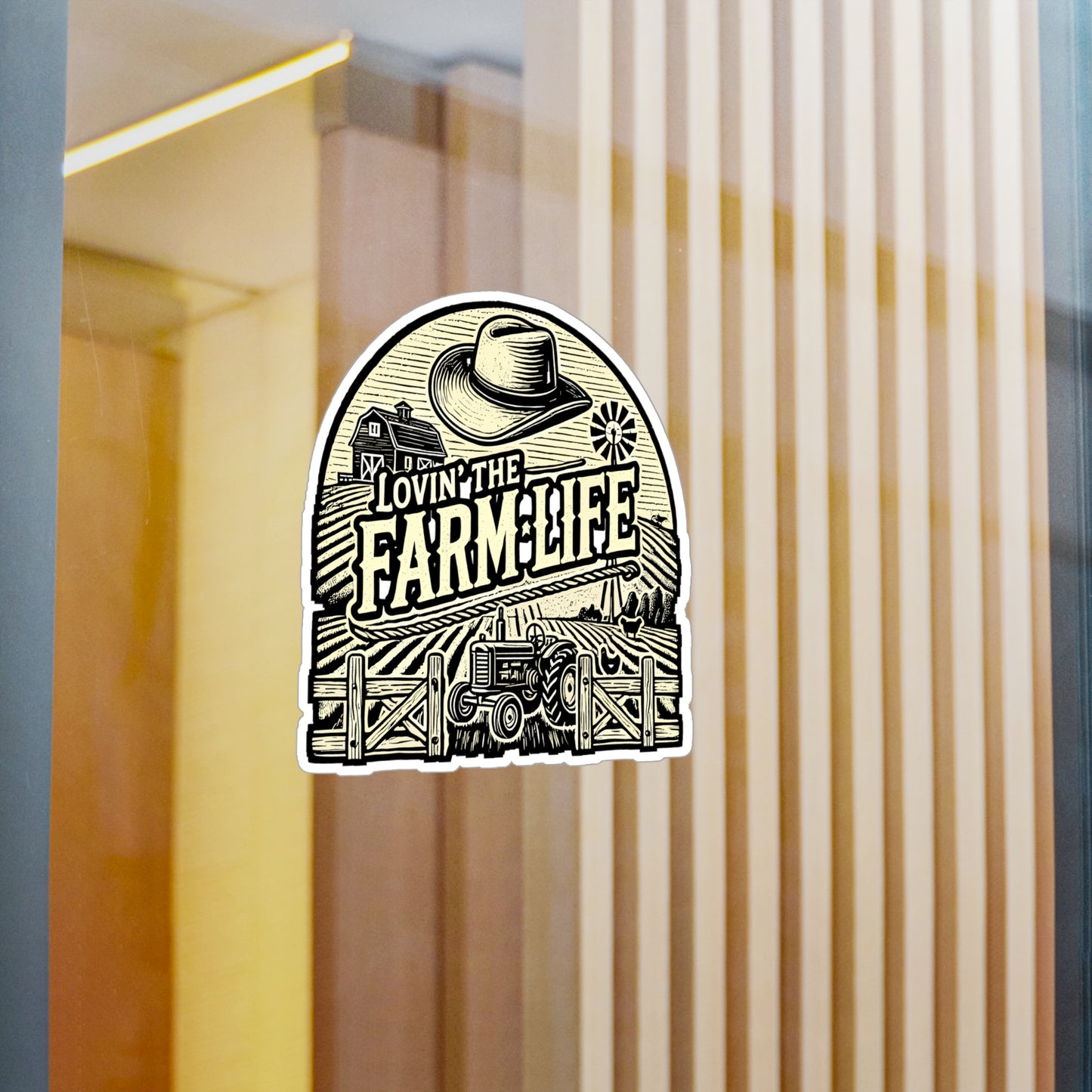 Lovin' The Farm Life – Vinyl Sticker with Tractor Design for Laptop or Water Bottle | Rustic Farm Gift for Farmers