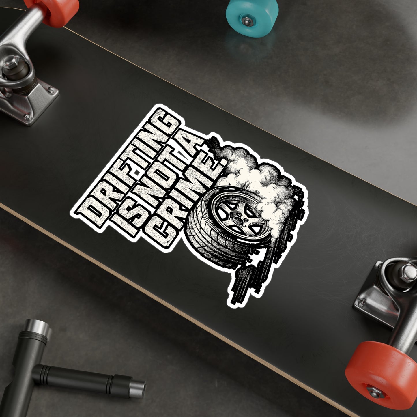 Drifting Is Not A Crime – Vinyl Sticker for Laptop or Water Bottle | Car Tuning Accessory & Drifter Gift