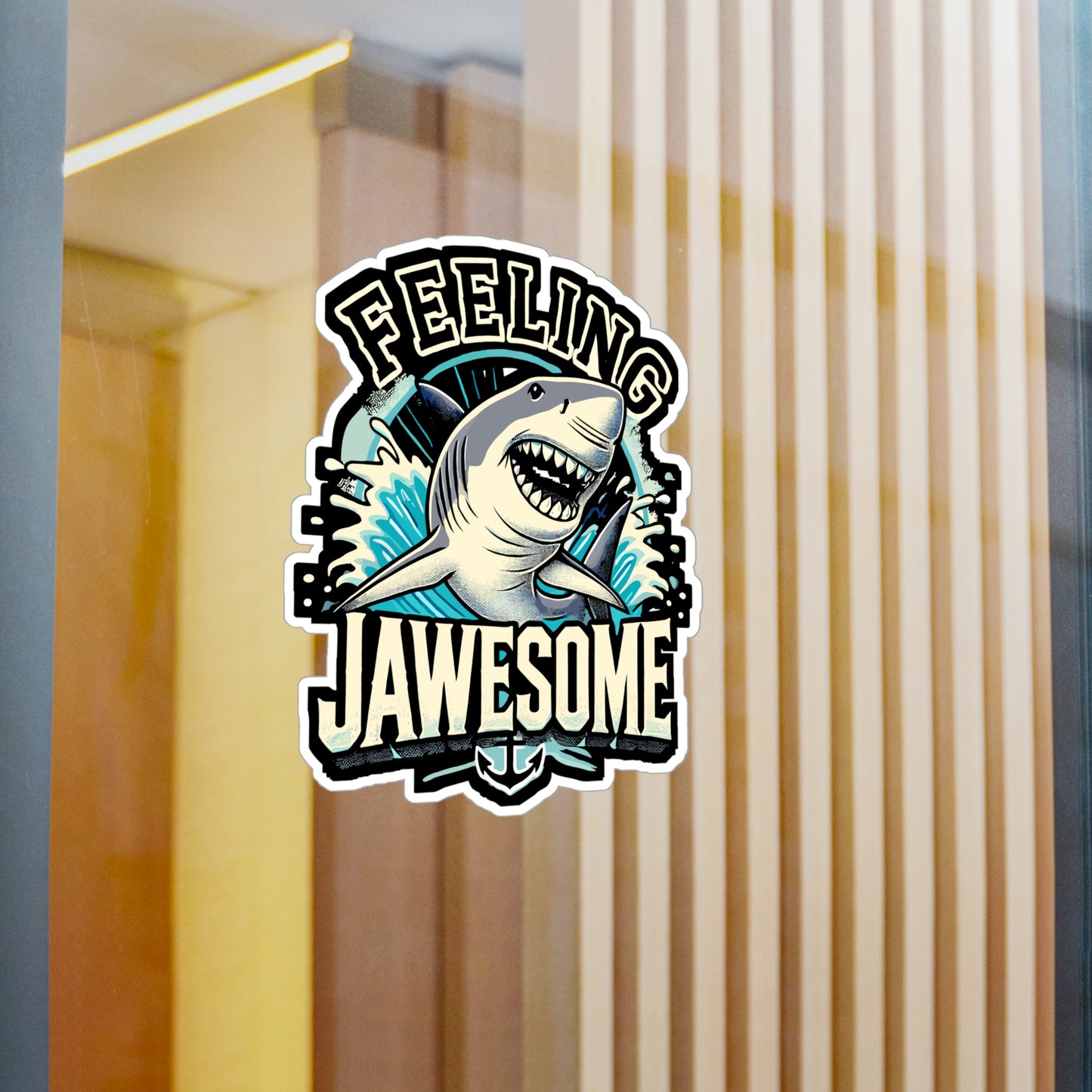 Feeling Jawesome - Shark Sticker for Car Window Laptop Sticker. Water Bottle Sticker, Vinyl Ocean Decal, Beach Sticker - Shark Gift