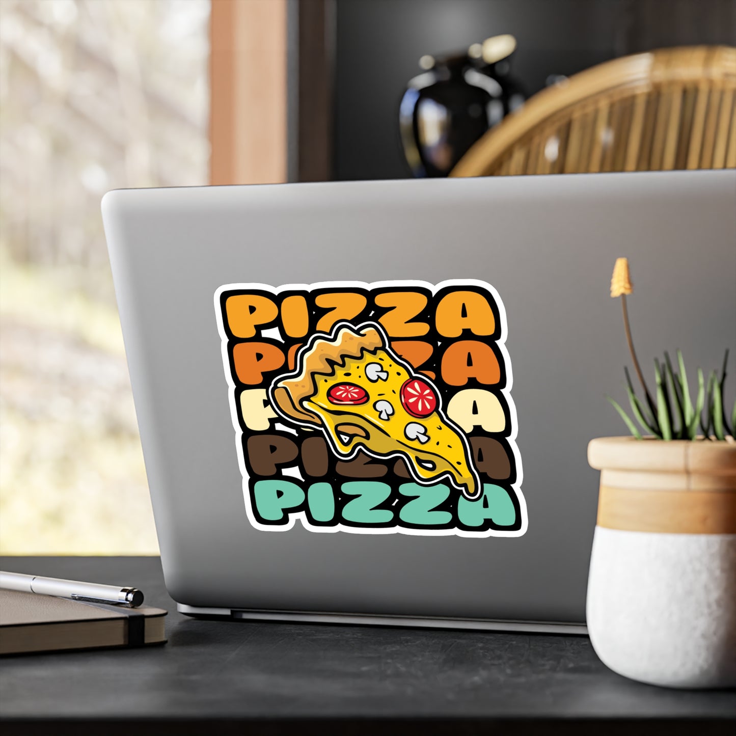 Pizza - Pizza Sticker for Car Window Laptop Sticker. Water Bottle Sticker, Vinyl Pyramid Decal, Pizza Sticker - Pizza Gift