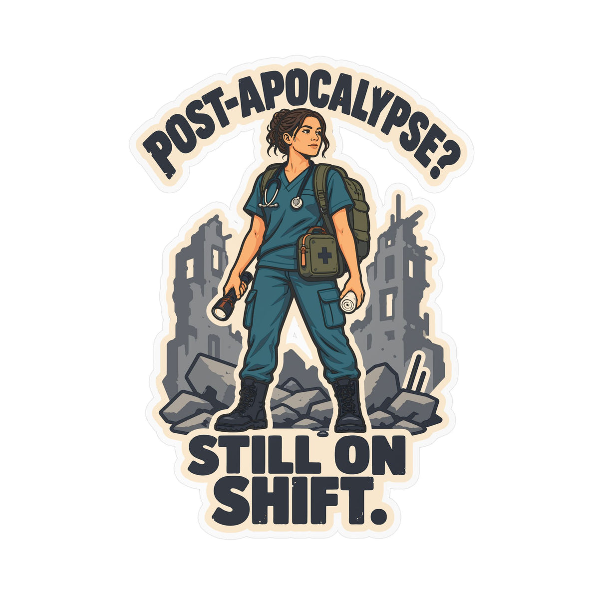 Nurse Sticker Post-Apocalyptic Skill Vinyl Decals for Laptop, Water Bottle, Nursing Student Gift
