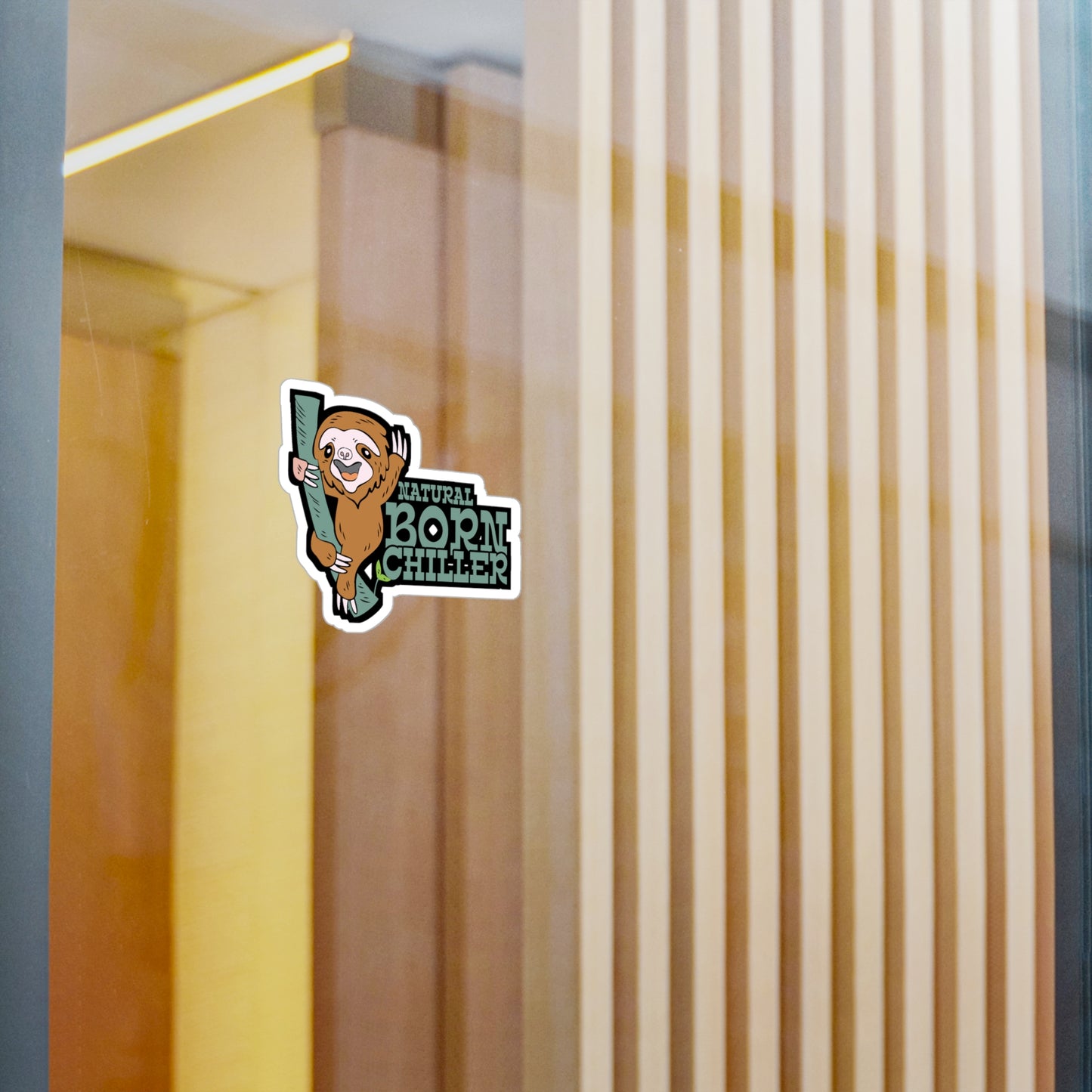 Natural Born Chiller - Sloth Sticker for Car Window Laptop Sticker. Water Bottle Sticker, Vinyl Cute Decal, Sloths Sticker - Sloth Gift