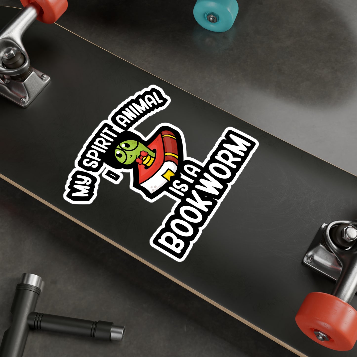 My spirit animal is a bookworm - Author Sticker for Wall, Laptop, Window, Truck, Car Author Gift Vinyl Writer Decal Sticker