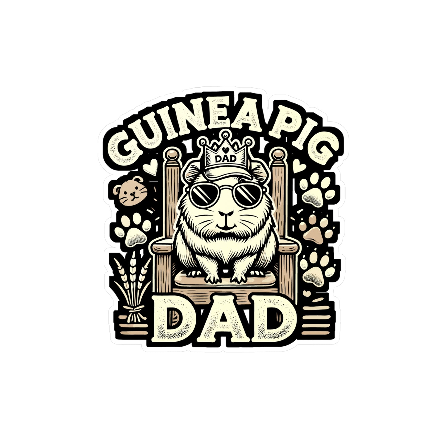 Guinea Pig Dad - Guinea pig Sticker for Laptop Sticker. Water Bottle Sticker, Vinyl Animal Decal - Guinea pig Gift