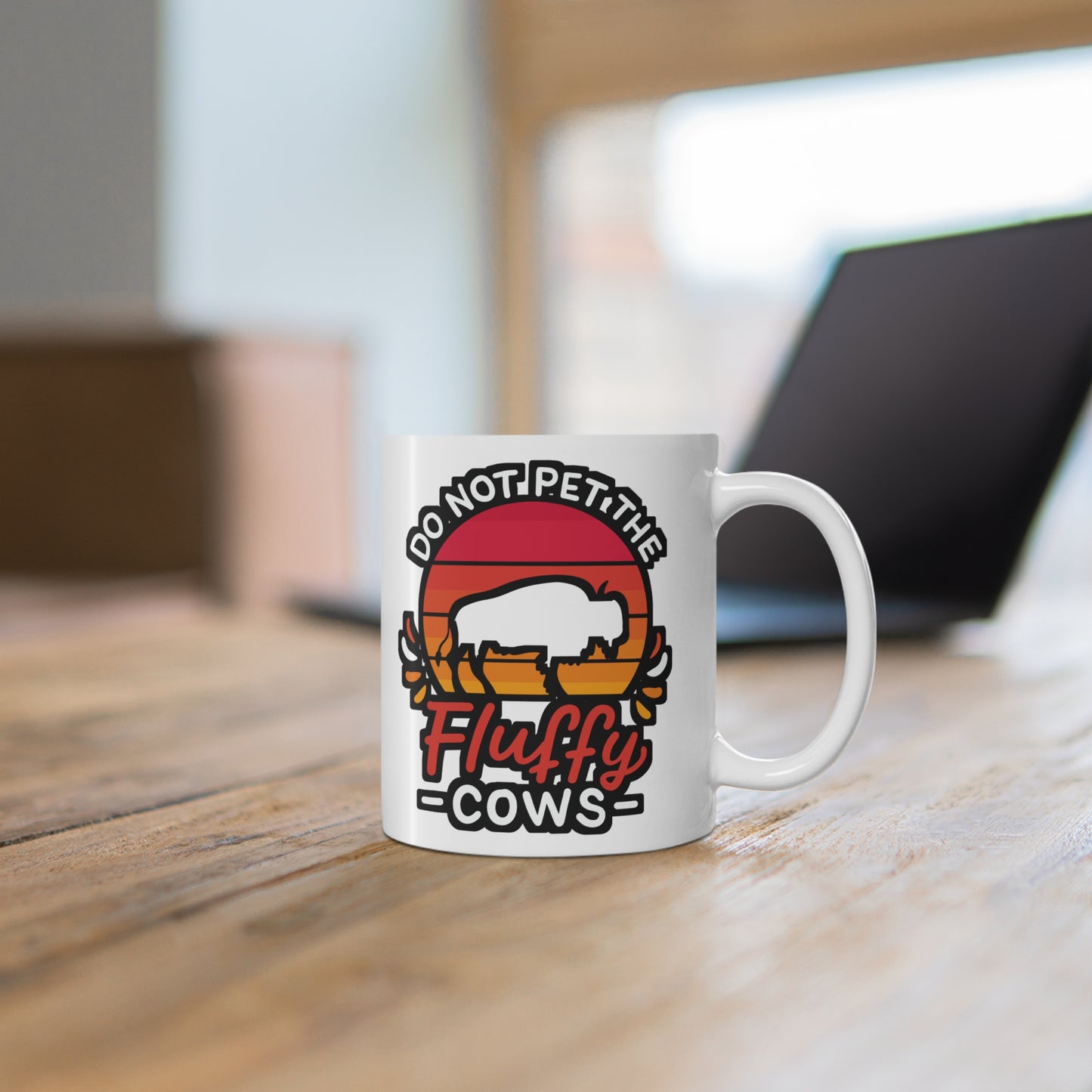 Do Not Pet The Fluffy Cows - Yellowstone-park Mug for Coffee 11oz. Yellowstone-park Cup, White ceramic, Hiking Mug - Yellowstone-park Gift