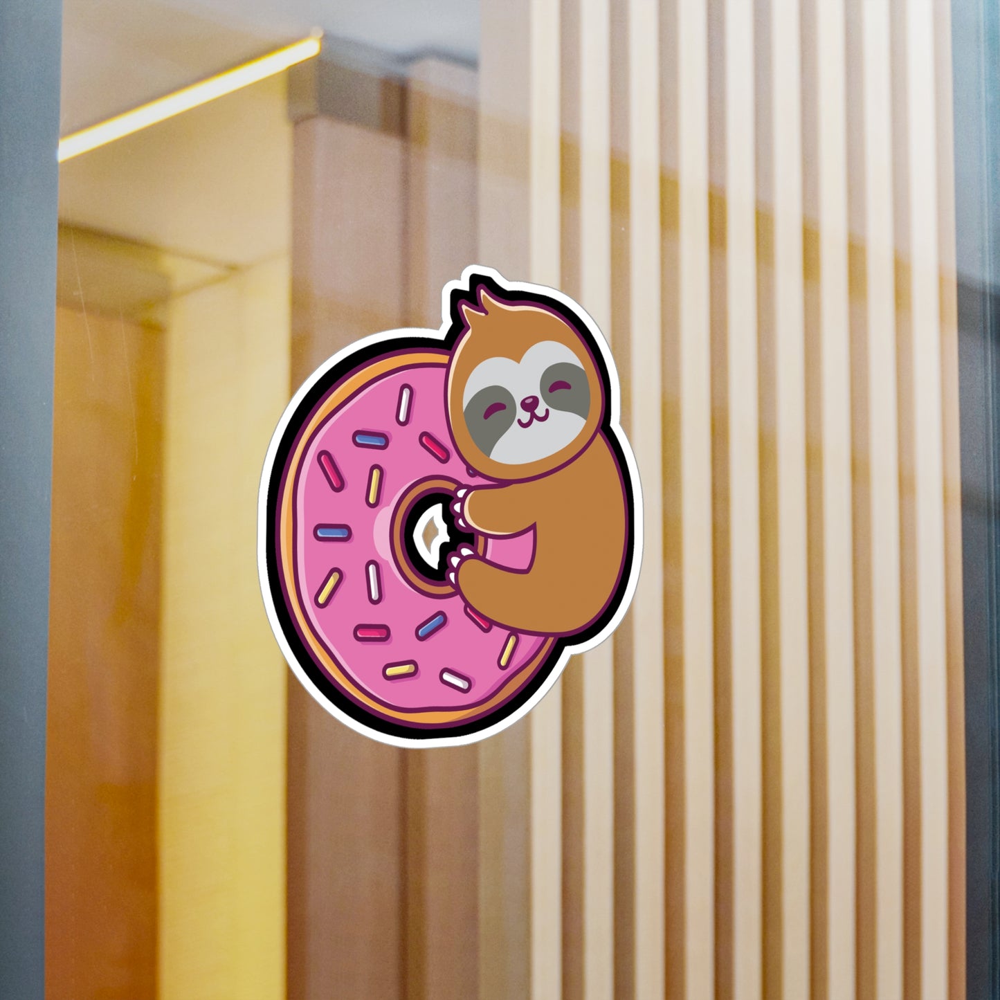 Sloth Donut - Sloth Sticker for Car Window Laptop Sticker. Water Bottle Sticker, Vinyl Cute Decal, Sloths Sticker - Sloth Gift