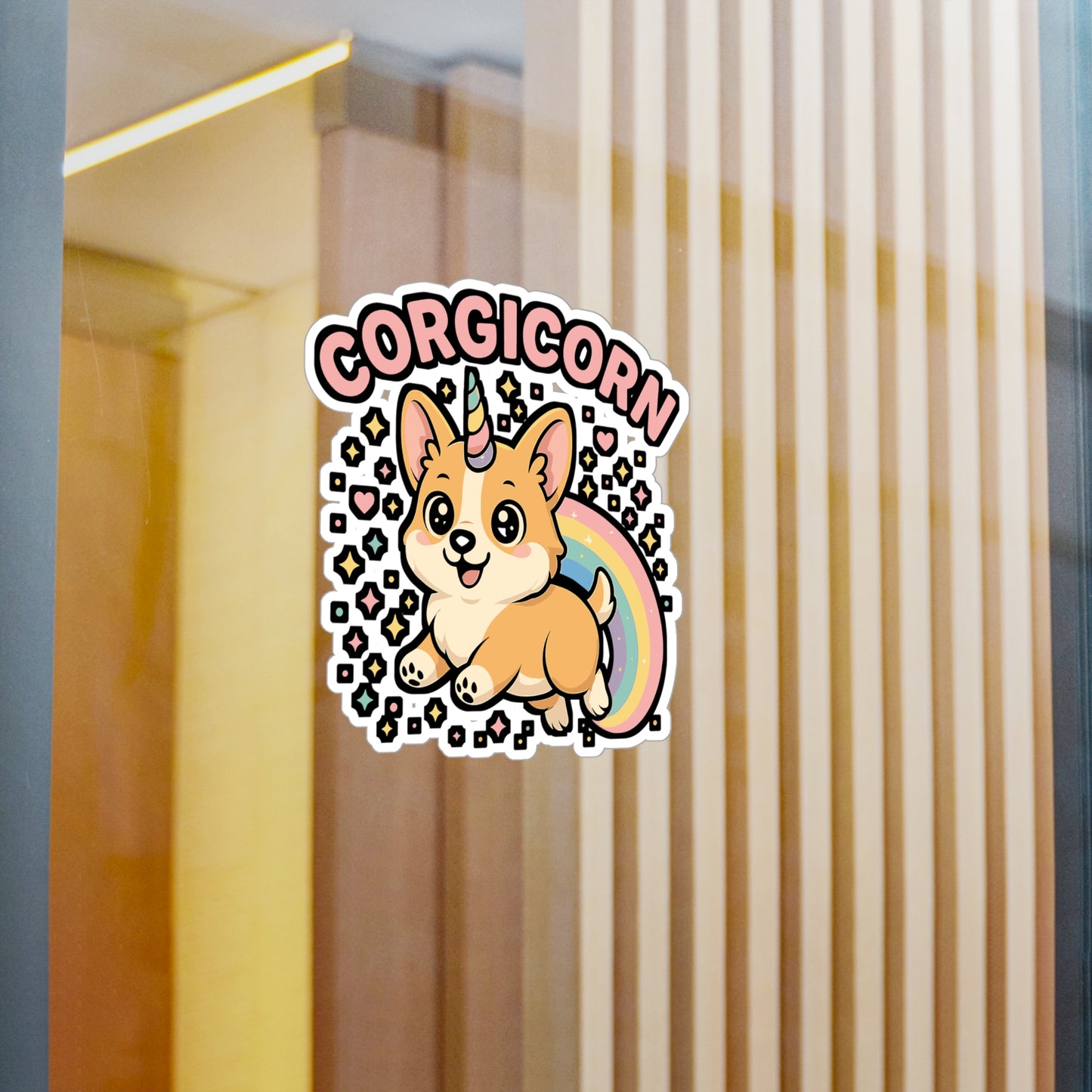 Corgi Sticker – Cute "Corgicorn" Unicorn Decals for Laptop & Water Bottle, Welsh Pembroke Dog Vinyl, Waterproof Accessory