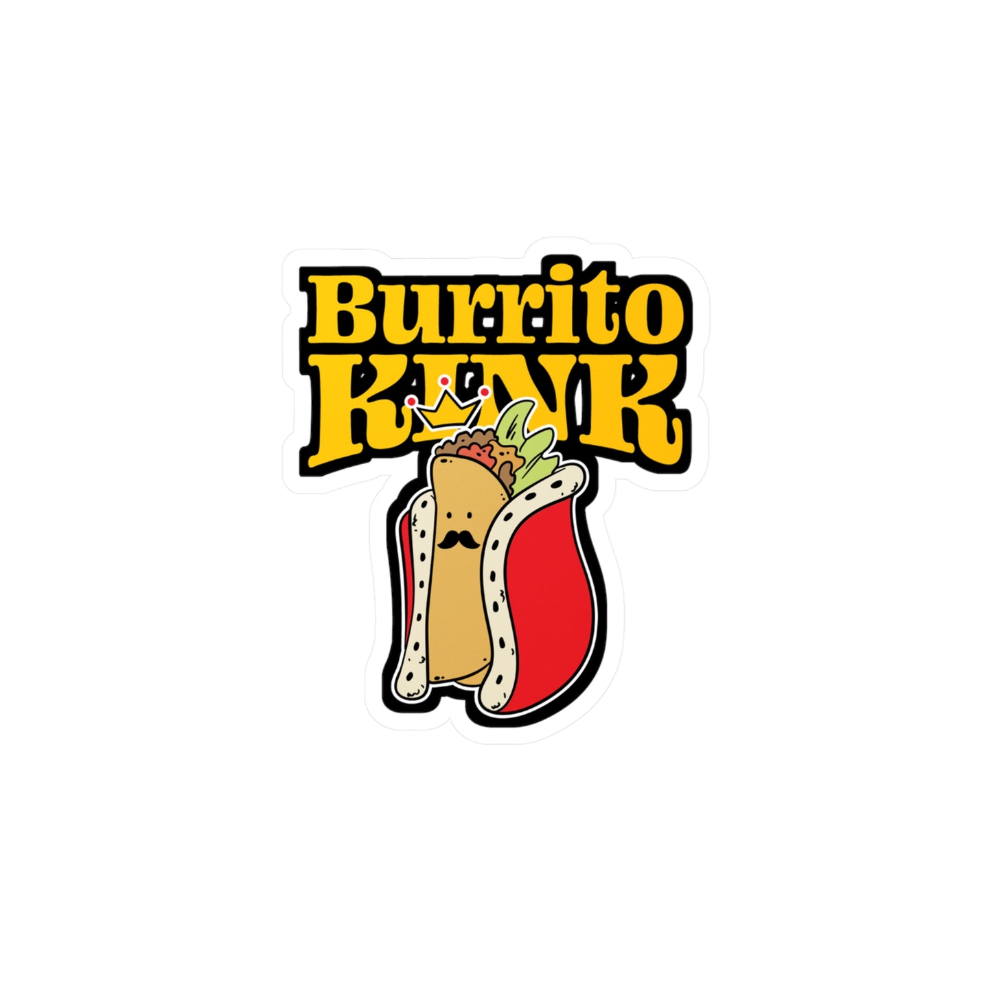 Burrito King - Burritos Sticker for Car Window Laptop Sticker. Water Bottle Sticker, Vinyl Mexican Decal, Food Sticker - Burritos Gift