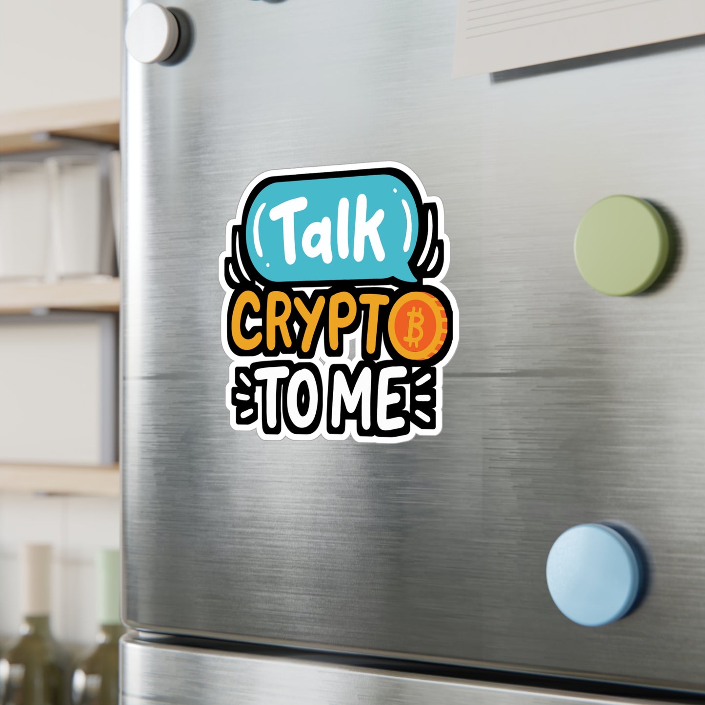 Talk Crypto To Me - Cryptocurrency Sticker for Laptop Sticker. Water Bottle Sticker, Vinyl Crypto Decal - Cryptocurrency Gift