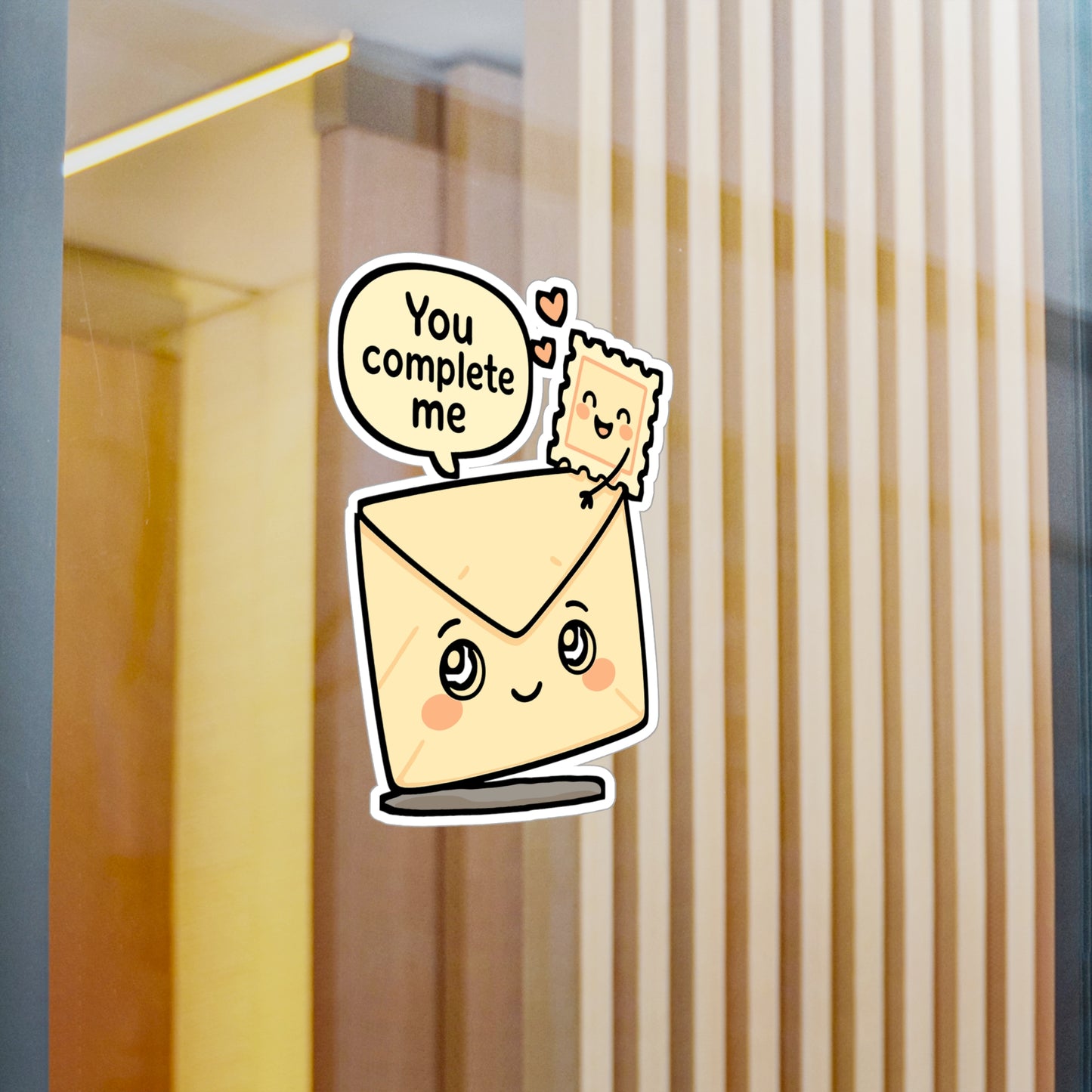 Love Sticker – "You Complete Me" Vinyl Decals, Romantic Envelope & Mail Design, Waterproof for Laptop, Water Bottle, Cute Romance Gift