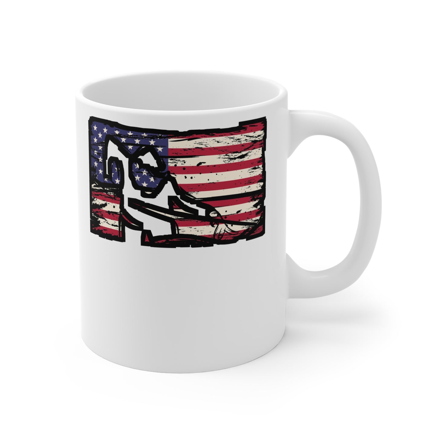 American Flag with Billiard Player - Billiards Mug for Coffee 11oz. Billiards Cup, White ceramic, Pool Mug, Chalk Tea Cup - Billiards Gift