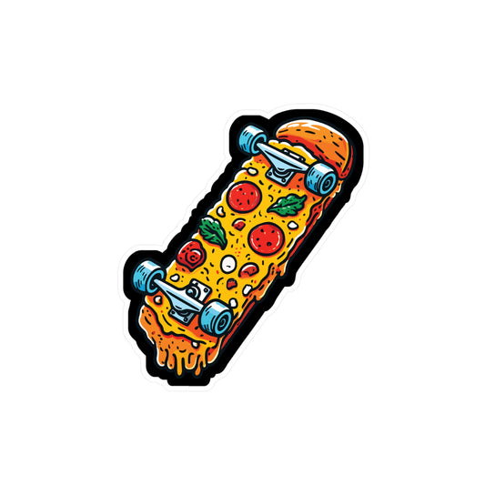 Pizza Skateboard - Skateboarding Sticker for Laptop Sticker. Water Bottle Sticker, Vinyl Skateboarder Decal - Skateboarding Gift