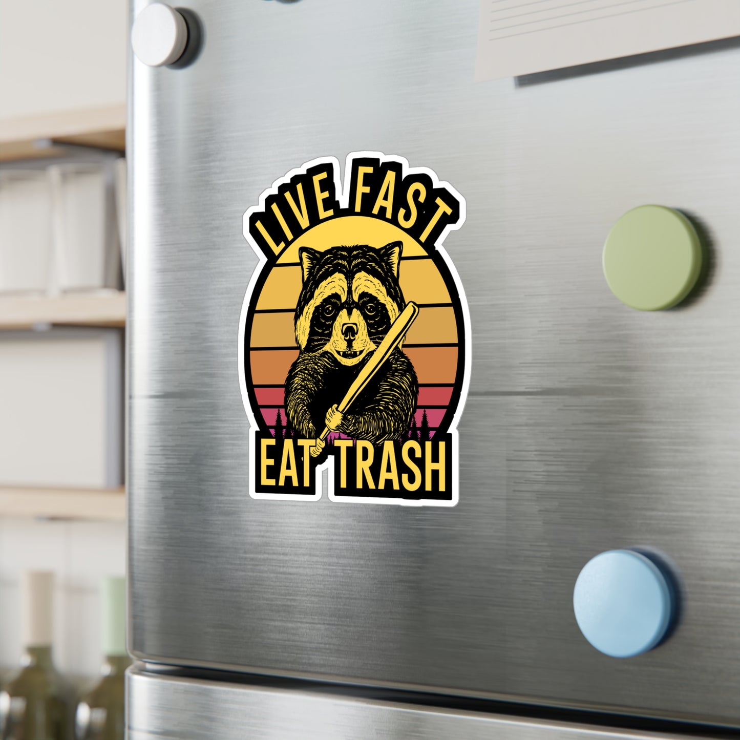 Live Fast Eat Trash - Camping Sticker for Wall, Laptop, Window, Truck, Car Camping Gift Vinyl Camping ground Decal Sticker