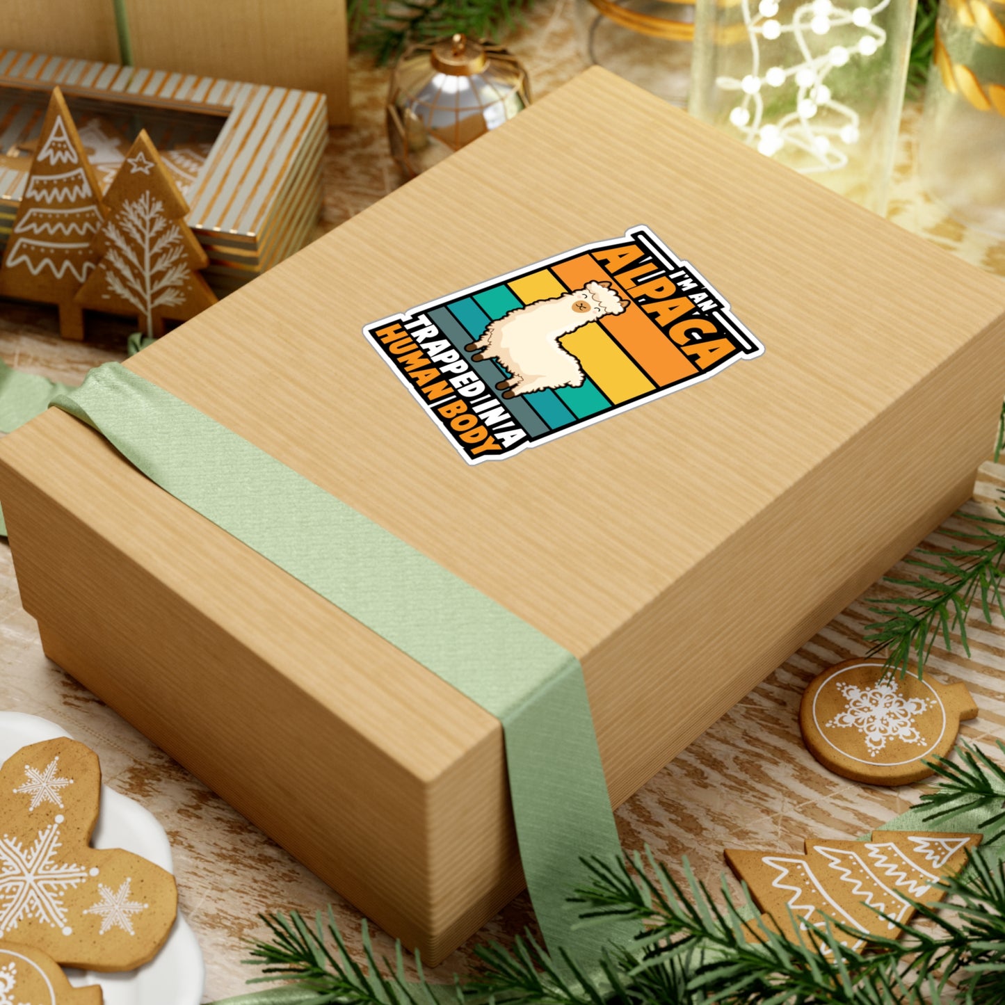 I'm an Alpaca Trappped In A Human Body - Alpaca Sticker for Laptop Sticker. Water Bottle Sticker, Vinyl Alpacas Decal - Alpaca Gift