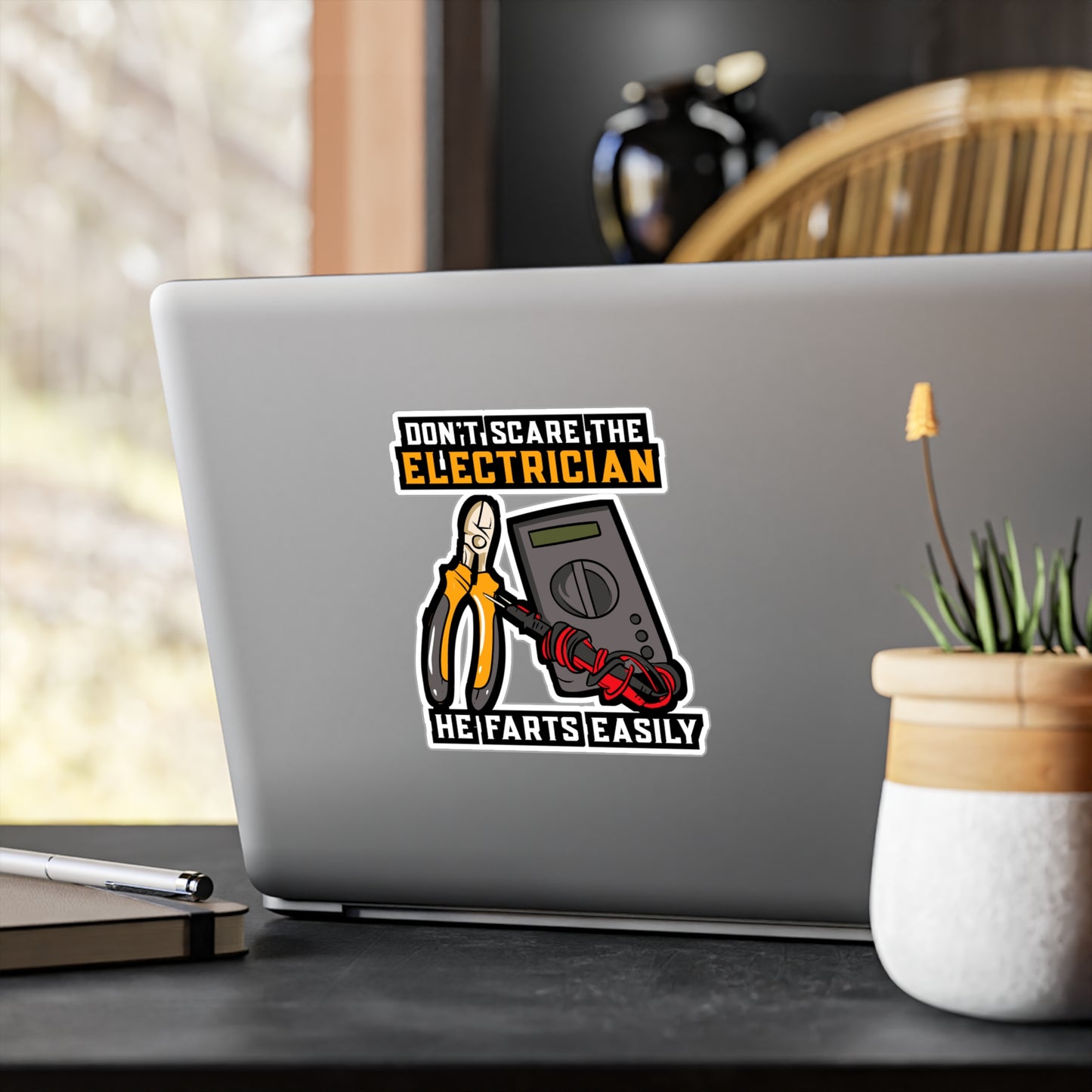 Don't Scare The Electrician - Electrician Sticker for Laptop Sticker. Water Bottle Sticker, Vinyl Stripper Decal - Electrician Gift