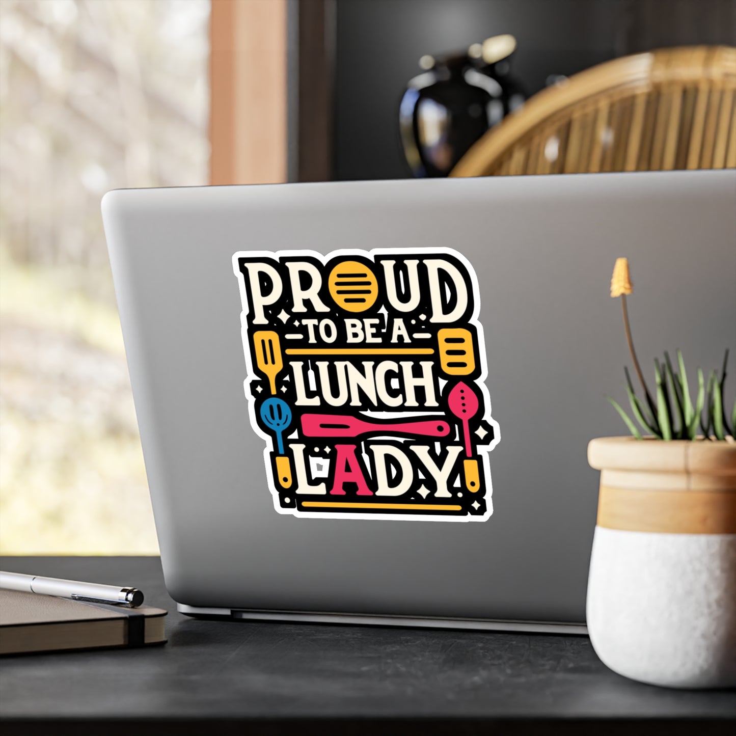 Proud to be a lunch lady - Lunch lady Sticker for Car Laptop Sticker. Water Bottle Sticker, Vinyl Lunch Decal - Lunch lady Gift